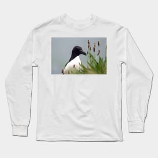 Razorbill on cliff top Long Sleeve T-Shirt